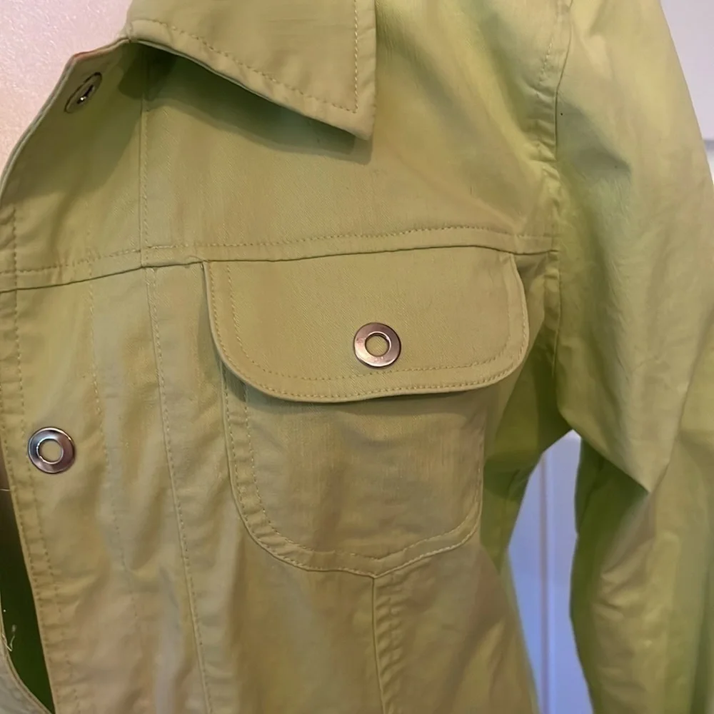 CHRISTOPHER & BANKS Womens green snap up jacket size Large